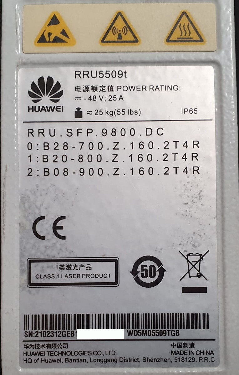 RRU5509t,02312GEB,WD5M05509TGB,TX758-788/RX703-733, TX791-821/RX832-862 ...